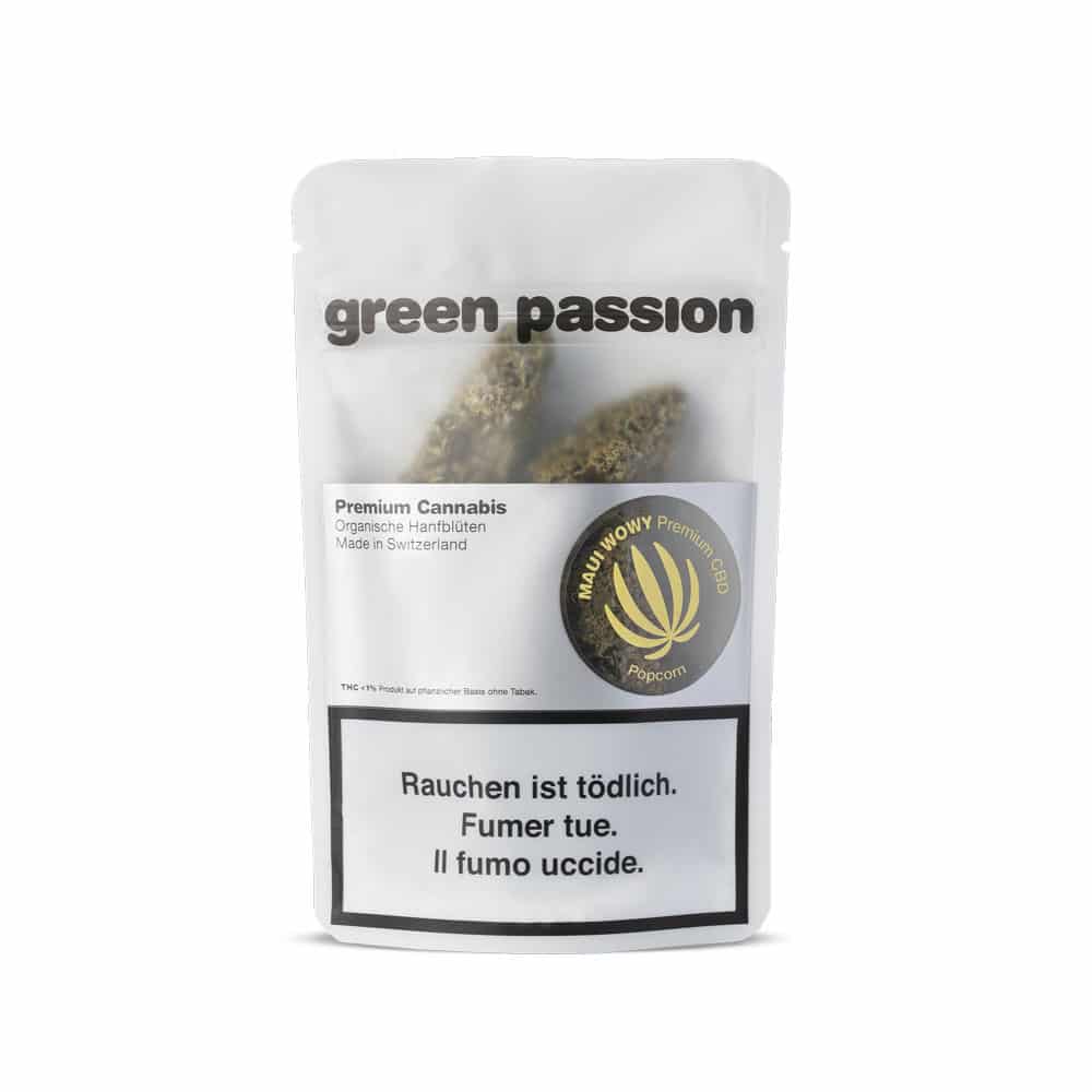 Green Passion Maui Wowy Popcorn • Small CBD Buds Indoor