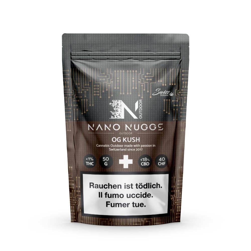 Swiss Botanic Nano Nuggs OG Kush • Small CBD Buds Outdoor