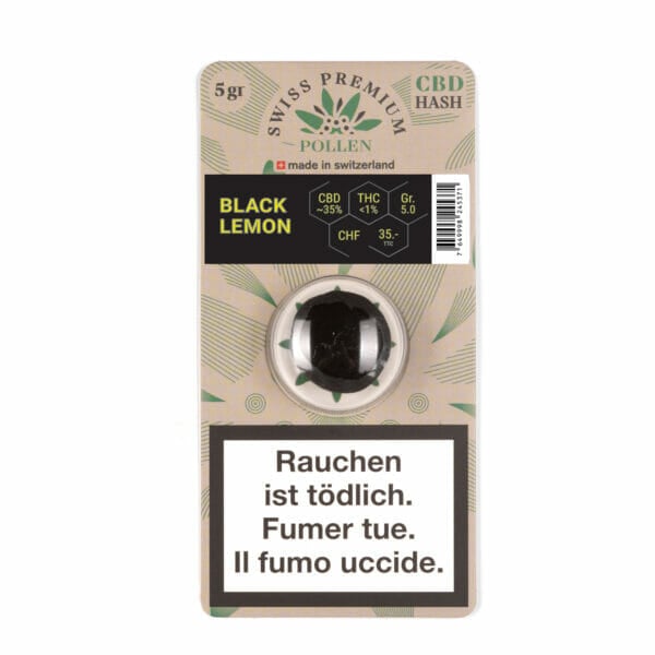 Swiss Premium Pollen Black Lemon • CBD Hash Outdoor