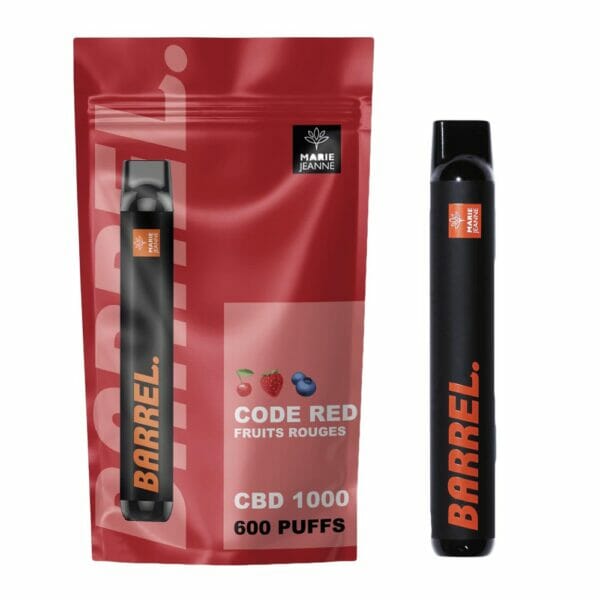 Marie Jeanne Barrel Code Red • Puff CBD Saveur Fruits Rouges