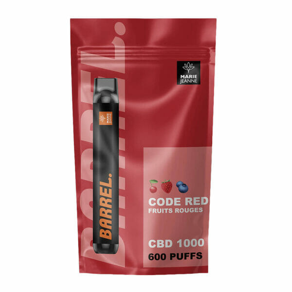 Marie Jeanne Barrel Code Red • Puff CBD Saveur Fruits Rouges 1