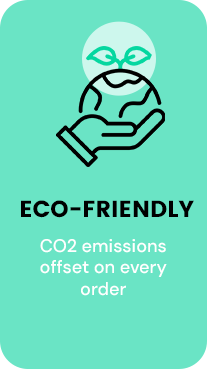 eco-friendly: CO2 emissions offset on every order