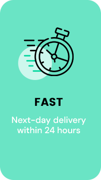 fast: Next-day delivery within 24 hours