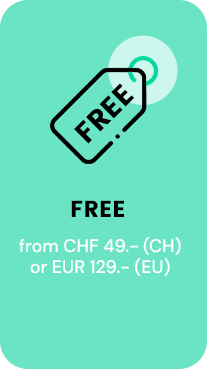 free: from CHF 49.- (CH) or EUR 129.- (EU)