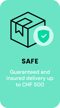 safe: Guaranteed and insured delivery up to CHF 500