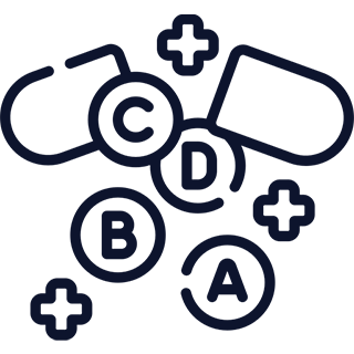 Un pictogramme representant des vitamines