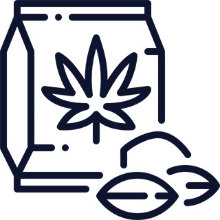 A pictogram representing hemp seeds