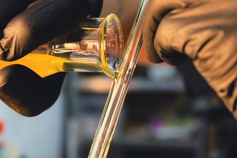 CBD oil dosage with drops.