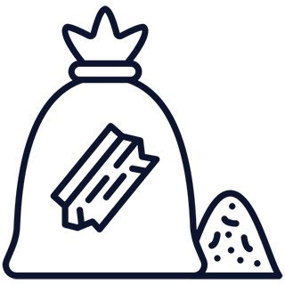 Un pictogramme representant la chenevotte du chanvre
