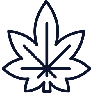 Un pictogramme representant la feuille de chanvre