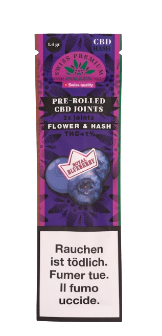 Blueberry Pre-Rolls CBD Joints Flower + Hash - 2pc