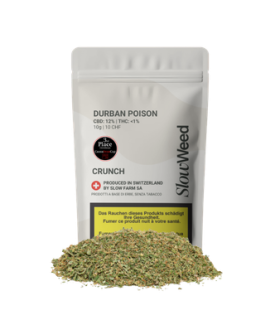 Slow Weed Durban Poison Crunch CBD Trim Greenhouse 1