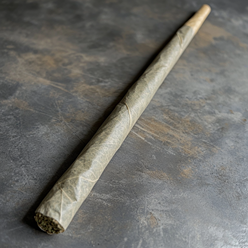 CBD joint rolled with three papers for sharing format