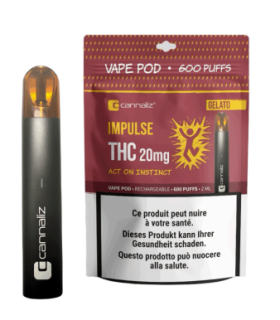 Cannaliz Impulse Gelato Vaping Kit Rechargeable Battery + CBD Cartridge 1