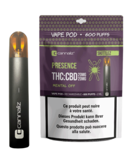 Cannaliz Presence Zkittlez Vaping Kit Rechargeable Battery + CBD Cartridge 1