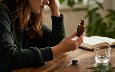 Person mit CBD-Produkt, die sich fragt, warum CBD nicht wie erwartet wirkt